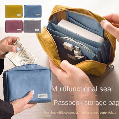 Waterproof Thick Nylon Cloth Storage Cosmetic Bag Charger USB Cable Case Travel