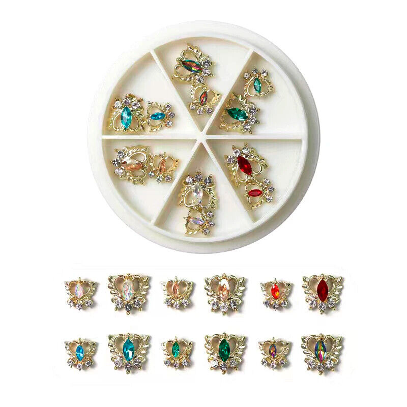 Nail Charms 30Pcs Boxed Luxury Shiny Planet Alloy 3D Art Rhinestones Bling Decor