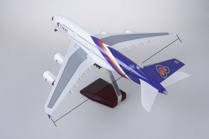46CM 1:160 THAI AIRBUS A380 Passenger Airplane Landing gear Resin Aircraft Model