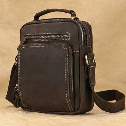 Men's Shoulder Bag Double Pocket Flap Messenger Bag Man Handbag