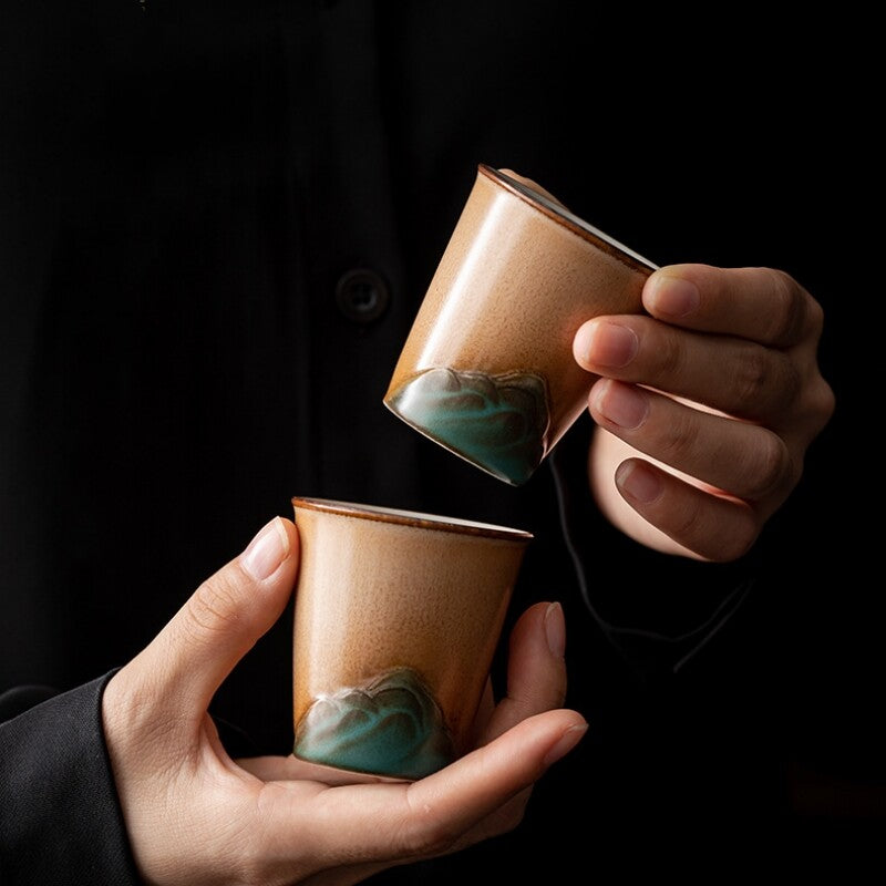 2pcs/lot Porcelain Cup 45ml Ceramic Master Chinese Kungfu Tea Cup Crude Pottery