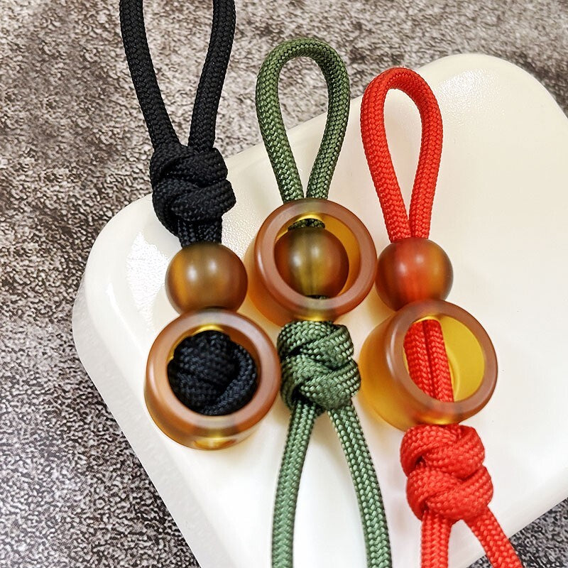 EDC Ultem PEI Planet Star Ring Set Knife Bead Keychain Pendant Lanyard DIY Tool
