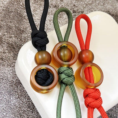 EDC Ultem PEI Planet Star Ring Set Knife Bead Keychain Pendant Lanyard DIY Tool