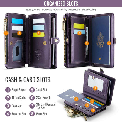 Passport Holder for Travel, Passport Case Wallet With Strap Wristlet and Zipper