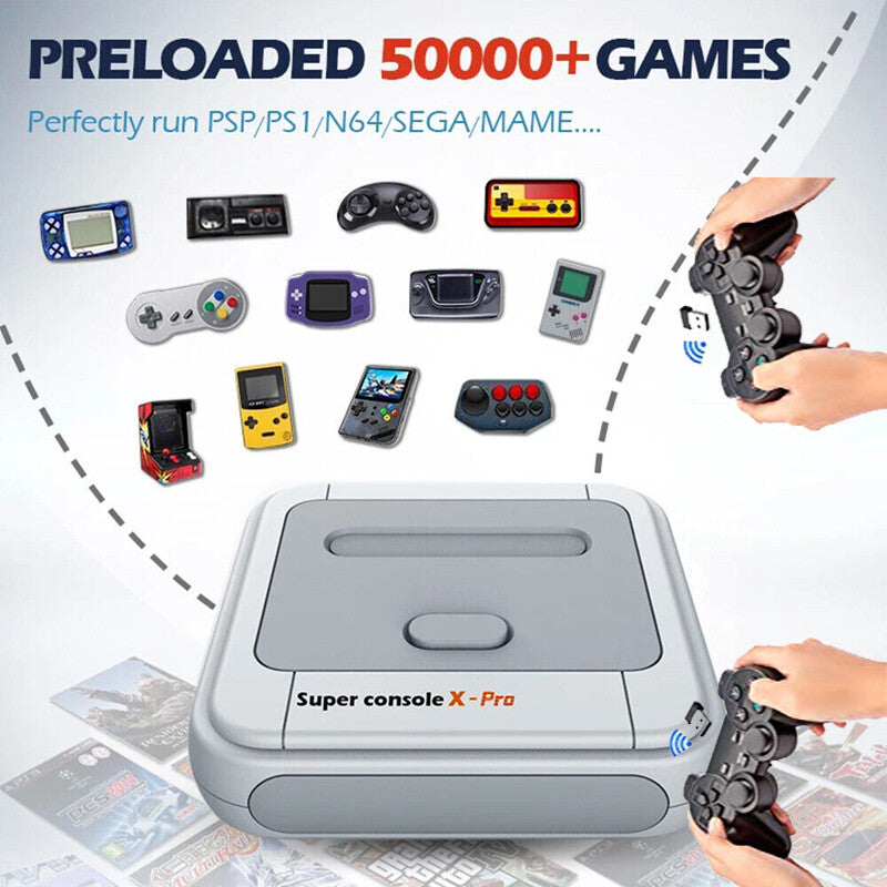Portable Game Console for PS1/PSP,wireless controllers,mini 4K HD TV video game