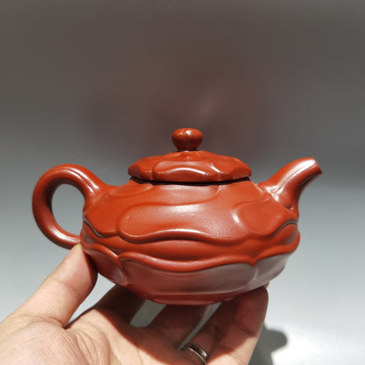 6.3"Collect Chinese Yixing Zisha Pottery Red Clay 320CC Hand made Kung Fu Teapot