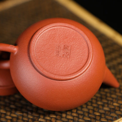 Handmade Tea Pot Shuiping Level Pot Marked 7 Infuser Holes Real Yixing Zhu Clay