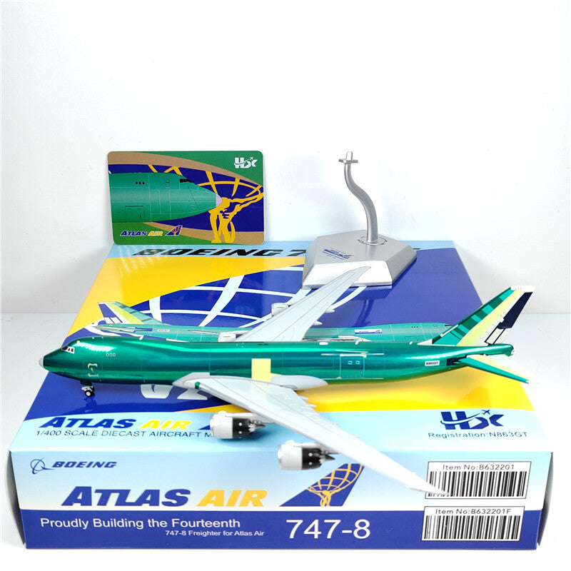 1:400 HX Model ATLAS AIR BOEING B747-8F Aircraft Airplane Diecast Plane Model