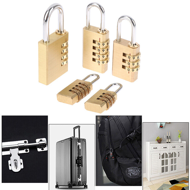 Brass Mini 3/4 Digits Number Code Lock Combination Padlock For Travelling Bag