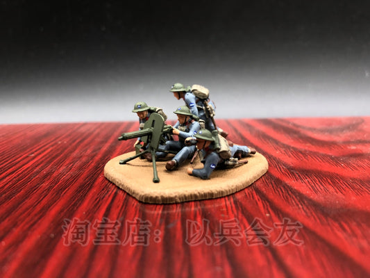 1/72 WWII Chinese Heavy machine gun group + 4Pcs soldier model