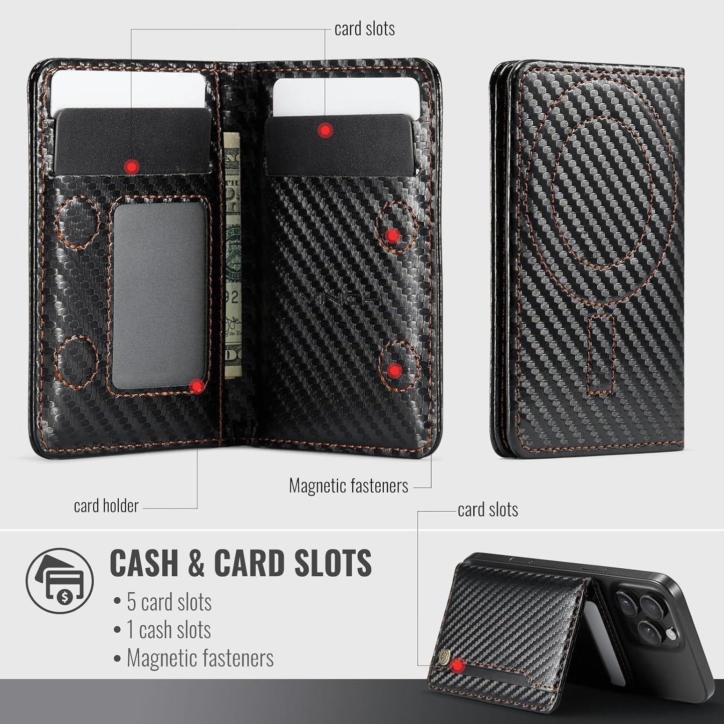 for Magsafe Wallet Magnetic RFID Blocking Card Holder Compatible with Magsafe Ph