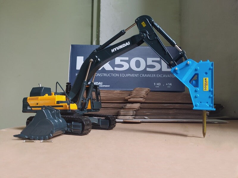 1:43 28CM HX505L Crawler Excavator Contruction Equipment Machine Diecast Model B