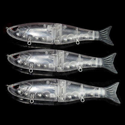 Unpainted Swimbait 18cm 60g Rattle Fishing Lures Hard Sink Wobbler Glide Bait 3D
