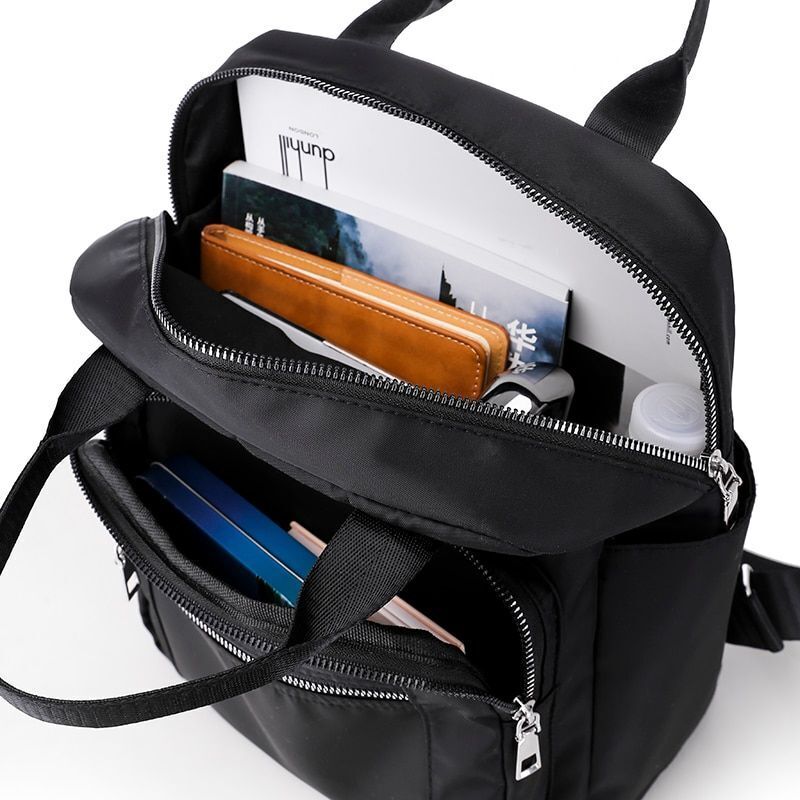 Backpack Traveling Waterproof Shoulder Bag Large Oxford Rucksack Black Purse 1PC