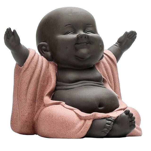H13cm Happy Buddha Yixing Zisha Purple Clay Tea Pet Home Decoration On Tea Tray