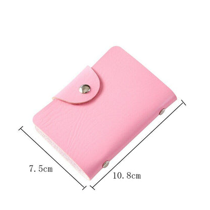 Credit Card Holder Men Women Cards Bag PU Leather Buckle Business ID Card Holder