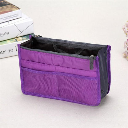 Tote Cosmetic Bag Double Zipper Makeup Bag Toiletries Large Nylon Travel Insert