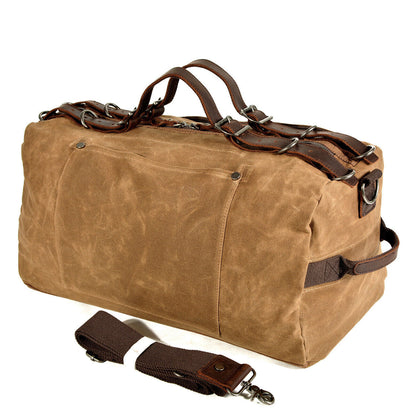 Vintage Water Resistant Wax Canvas Duffel Travel Overnight Weekend Gym Carry Bag