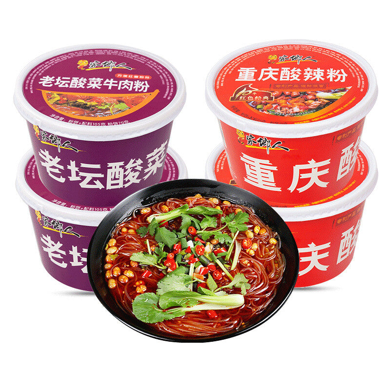 Chongqing Sour and Spicy Noodles 115g Bottled Sweet Potato Instant Noodles
