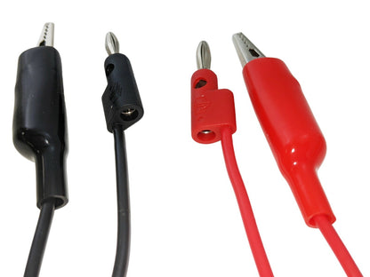36-inch Banana to Large Alligator Clip Test Lead Set, Includes 1 Red and 1 Black