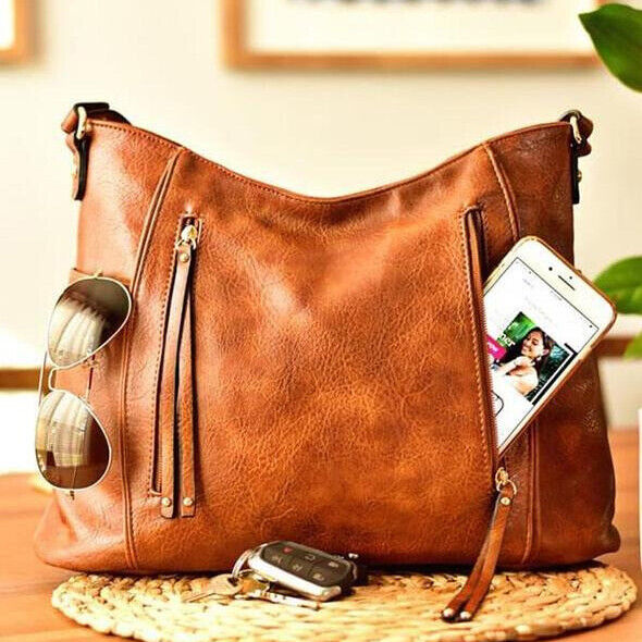 Women's Leather Elegant Handbags, Crossbody Shoulder Bag Satchel Tote