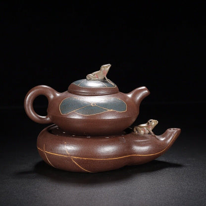 Chinese Yixing Zisha Clay Handmade Exquisite Teapot （青蛙 底款：蒋蓉）