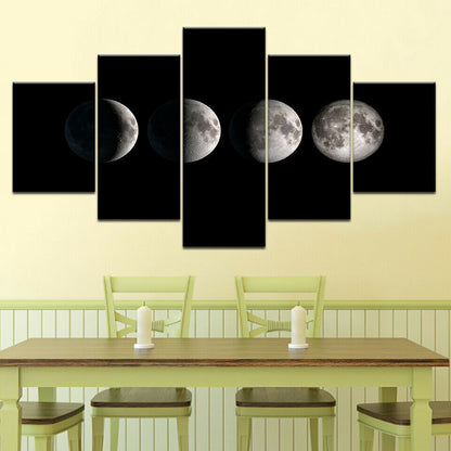 5PCS Canvas Print Abstract Moon Poster Painting Art Wall Paintings No Framed
