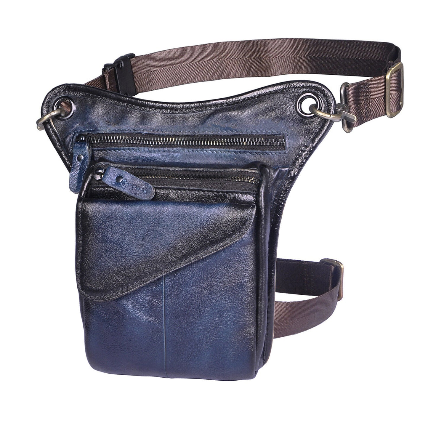 Real Leather Casual Shoulder Messenger Bag Fashion Waist Belt Pack Drop Leg Bag