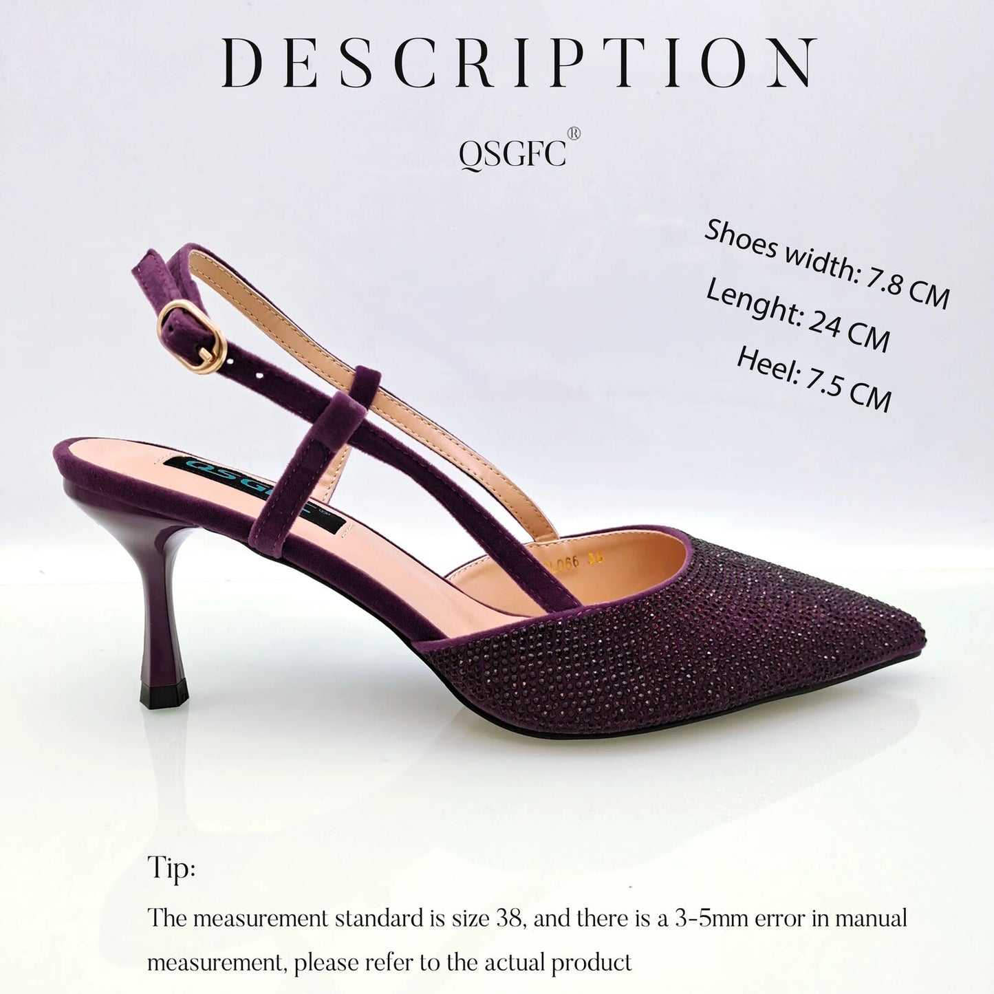 Wine Fashion Bag Shoulder Bag and Strap High Heels Commuter Shoes and Bag