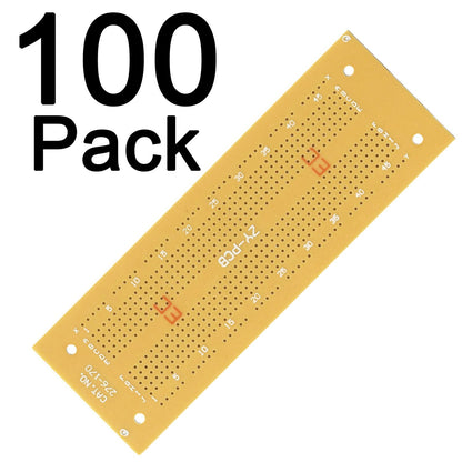 100 Pack Prototyping Breadboard with 550 Indexed Contact Points, 6" x 2-1/16"
