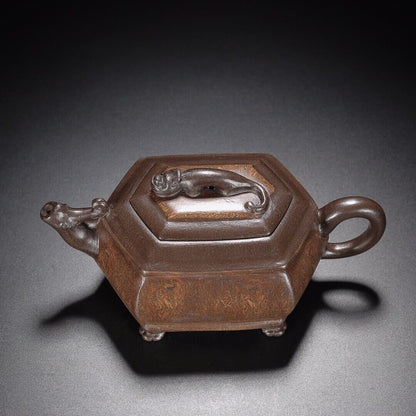 Chinese Yixing Zisha Clay Handmade Exquisite Teapot（螭龙 底款：吕尧臣）