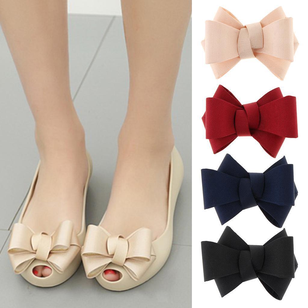 1Pcs Plain Bow Shoe Ladies Removable Diy Shoes Buckle Clip Prom