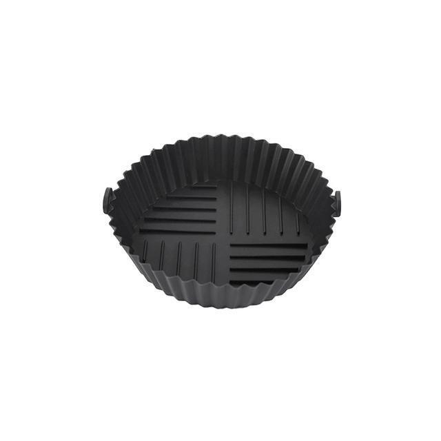 1pc Silicone Air Fryer Baking Tray Circular Foldable Food Grade High Temperature