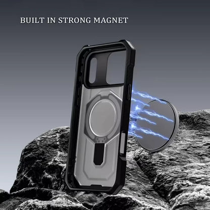 iPhone 17 Pro Max Magnetic Case with Invisible Metal Stand,Matte Bumper Cover