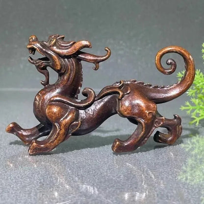 Exquisite Retro Purple Copper Leather Embroidered Tea Pet Decoration Accessories