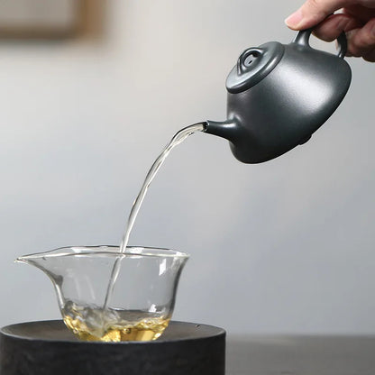 180ml Chinese Yixing Tea Pot Dark Green Mud Kettle Zisha Tea Set