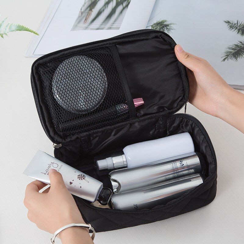 Cosmetic Bag Waterproof Double Layer Travel Organizer Makeup Bag Toiletry Pouch