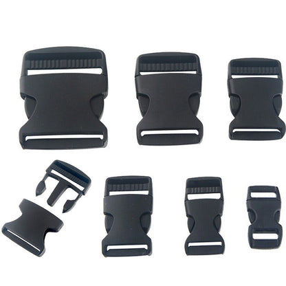 Black Plastic Side Release Clip Buckle Adjustable Webbing Bag Strap Clip Buckles