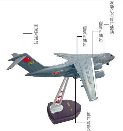 1:88 51CM China Air Force Y-20 KUNPENG Transport Aircraft Plane Diecast Model