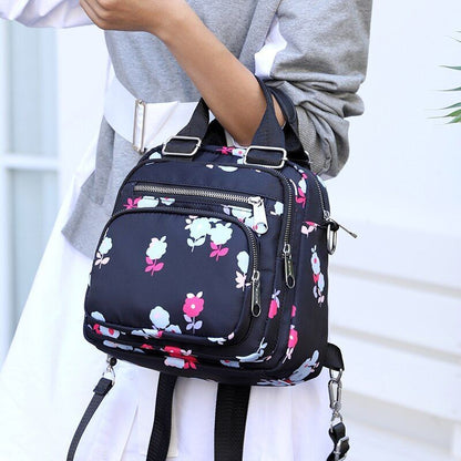Women Nylon Backpack Waterproof Shoulder Bag Cartoon Print Rucksack Mini Casual