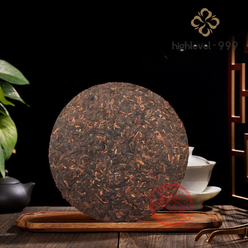 357g Ripe Pu'er Tea Cake Yiwu Qizi Yunnan Ancient Tree Daily Drinking Bulk Tea