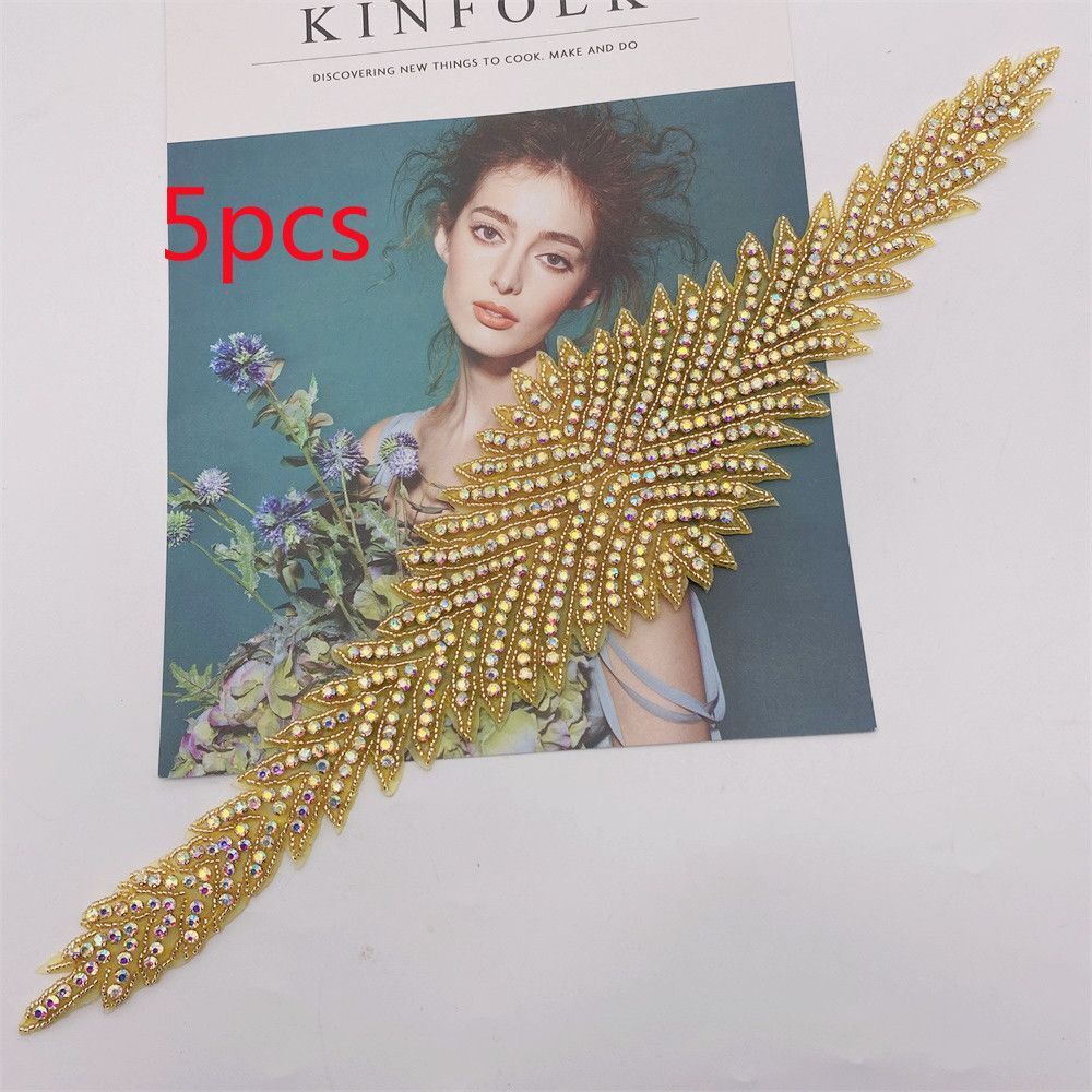 Rhinestone Patches 2-5Pcs Crystal Beaded Iron On Bridal Wedding Dress Decoration