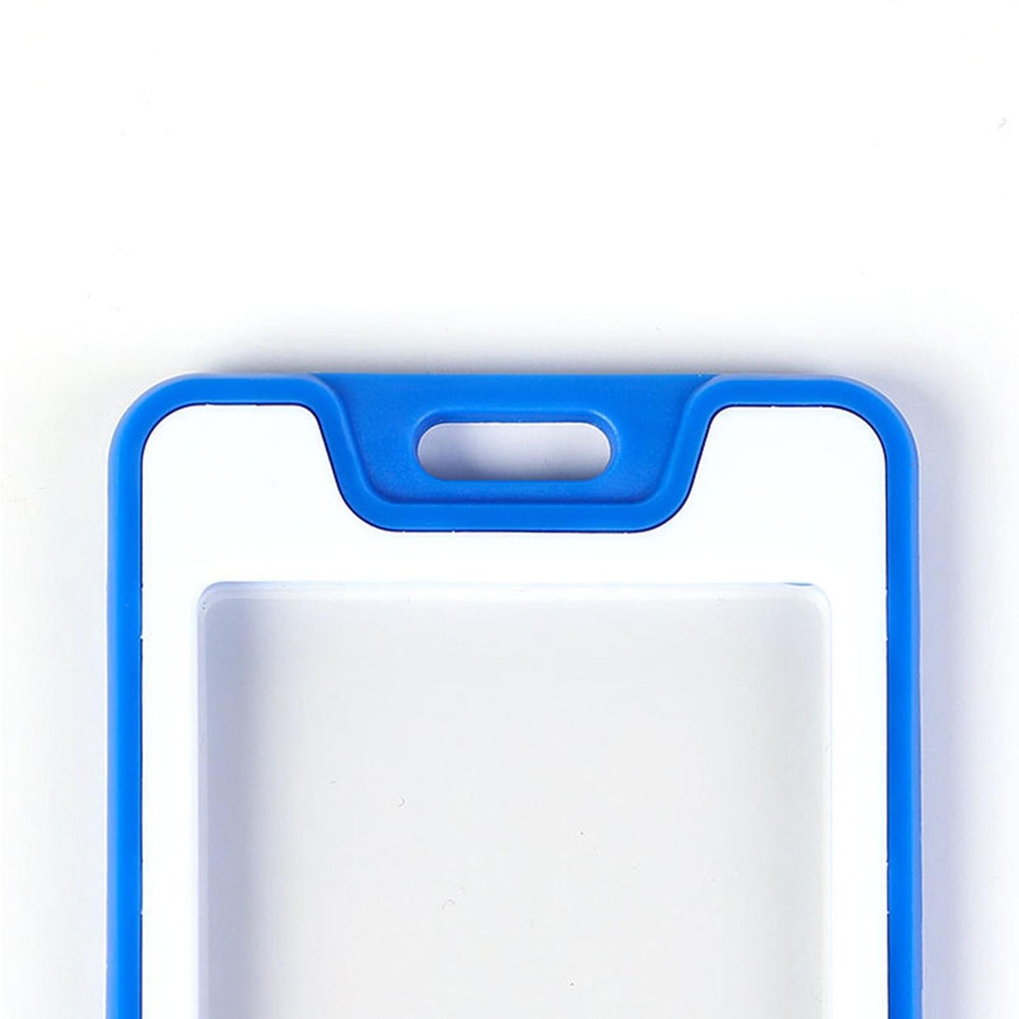 1Pc Blue Meeting ID Badge Card Holder Slim Hard Card Cover Case w/ Lanyard cc