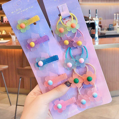 Hair Bands 10/20 Pcs/Bag Shiny Flowers Baby Scrunchies Rubber Kids Accessories