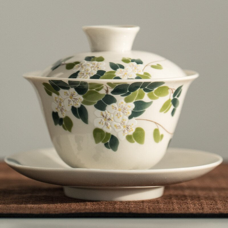 Ceramic Plant Ash Handmade Tureen Ceramic Kung Fu Tea Set Bowl Sopera De