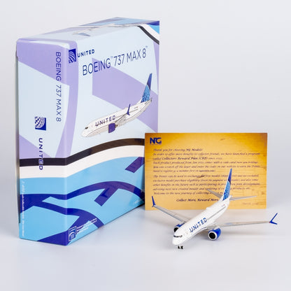 1:400 NG Models United Airlines Plane Boeing 737 MAX 8 Diecast Aircraft Model