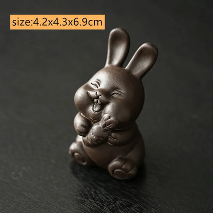 Chinese Zodiac ZishaTea Pet Animal Statue Decoration Handmade Sculpture Tea Set