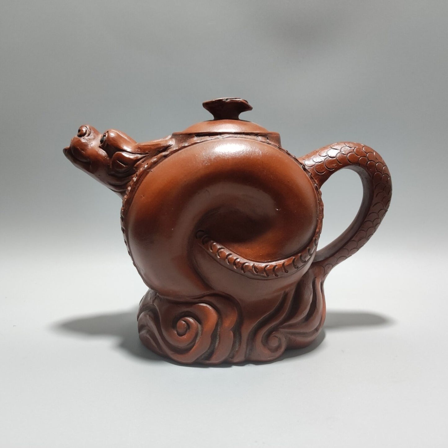 Vintage Chinese Yixing Purple Clay Teapot Zisha Ceremony Carving Collectible Art