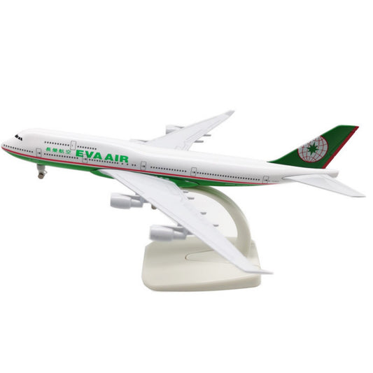 New 1/350 Diecast Alloy Eva Air Airlines B747 Aircraft Model With Display Stand