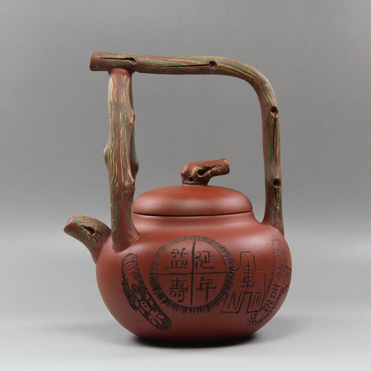 Yixing Zisha Pottery plain cement Clay handmade 403ML The pot twist mud Teapot